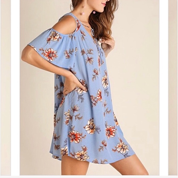 πSALE Boho Floral Cold Shoulder Tunic Dress SML - Picture 4 of 7